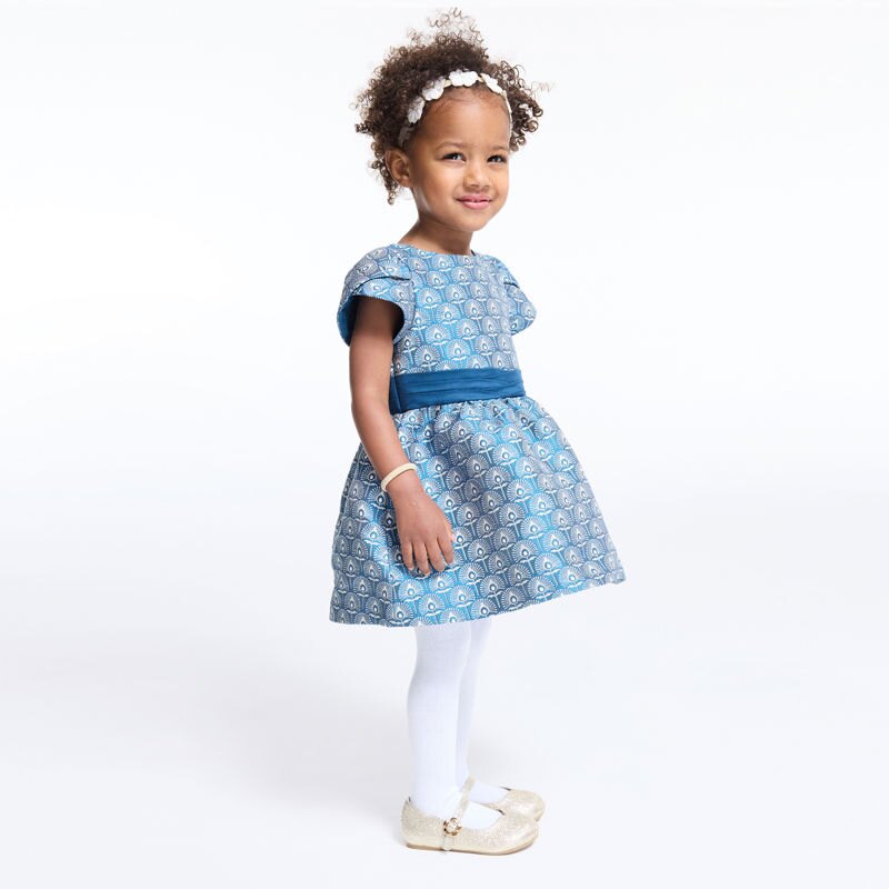 Robe de fête irisée fantaisie bleu bébé fille Bleu