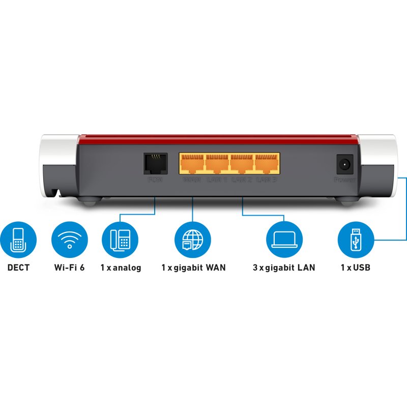 Box 4050 routeur sans fil Gigabit Ethernet Bi-bande (2,4 GHz / 5 GHz) Blanc, Rouge
