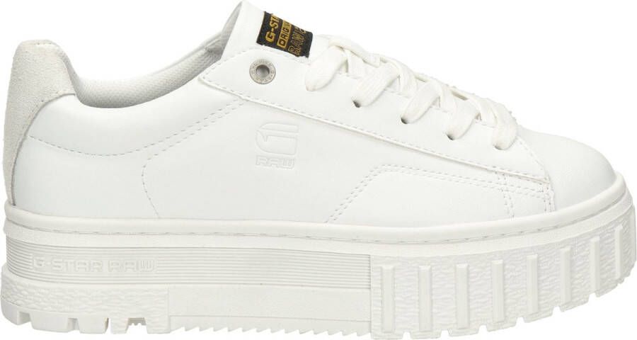 G-Star Modieuze PU Leren Sneaker met Rubberen Plateauzool White Dames