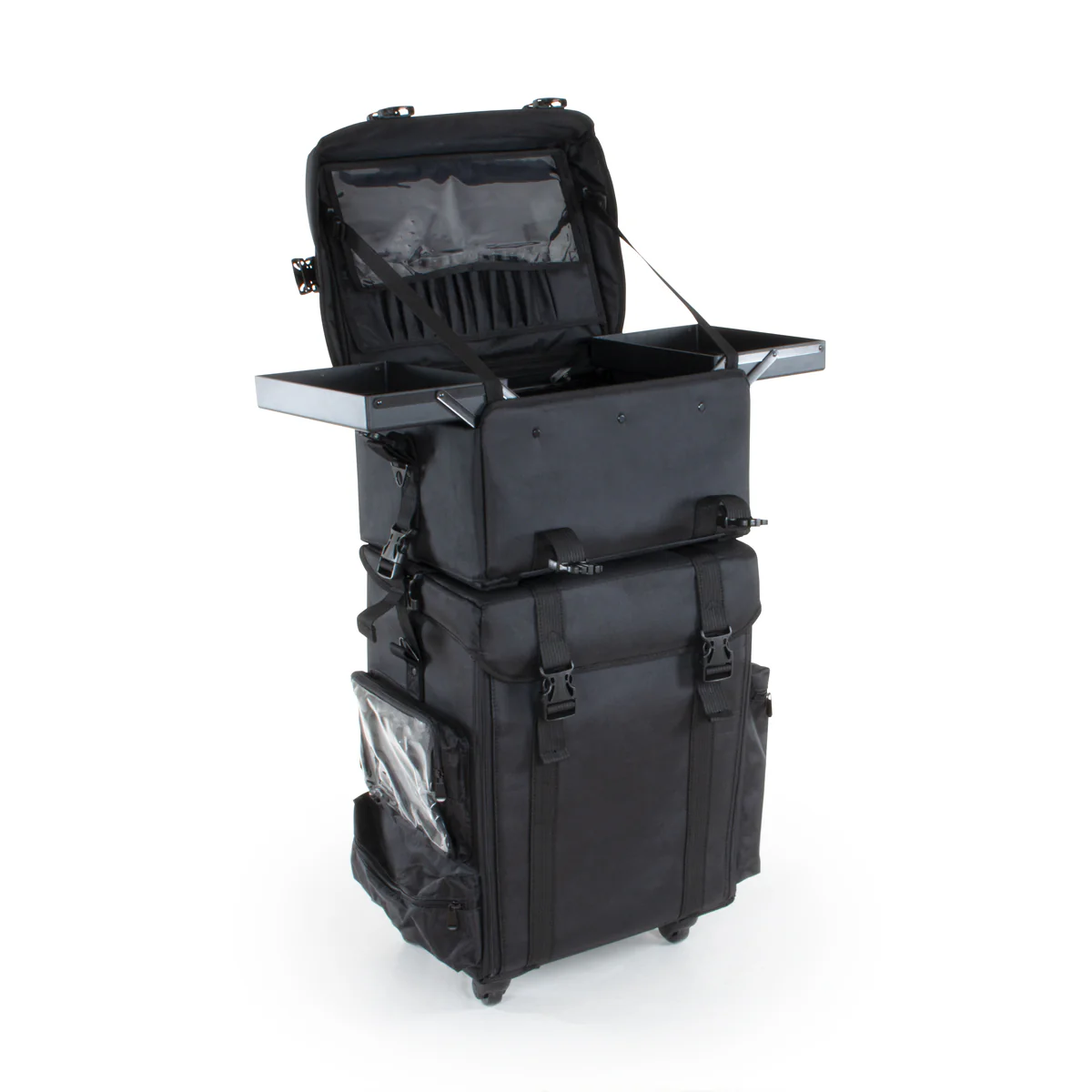 Valise professionnelle noire double compartiment 4 roues BERLIN