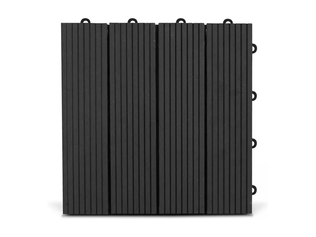 Lot de 40 dalles clipsables en bois composite gris