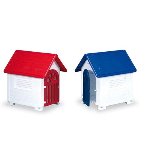 Casinha de cachorro de plástico com porta, várias cores