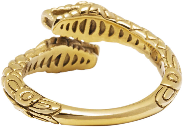 Nialaya Men's Gold Plated Vintage Snake Ring Gold