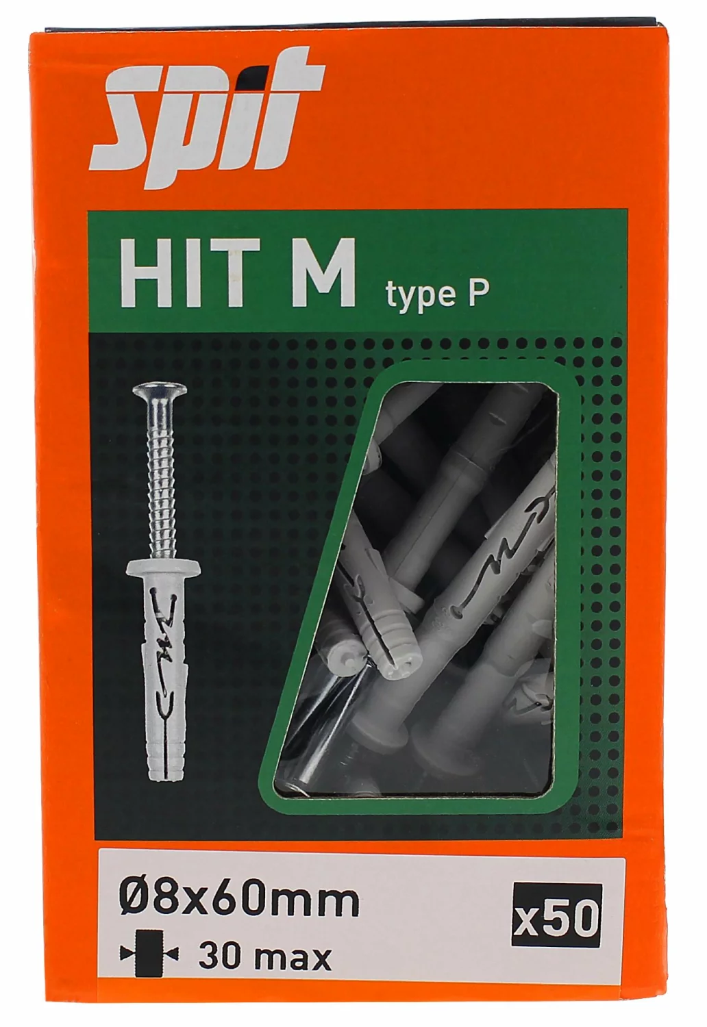 Spit 060091 Hit M Slagplug 8X60/30 P- Met Kraag (50st)