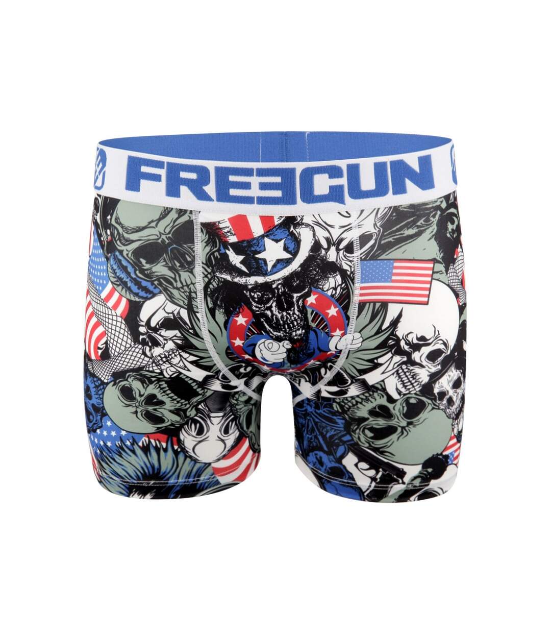 FREEGUN Calecons Boxers Slips Sous-Vetements Homme Microfibre Imprimé (Lot de 5)