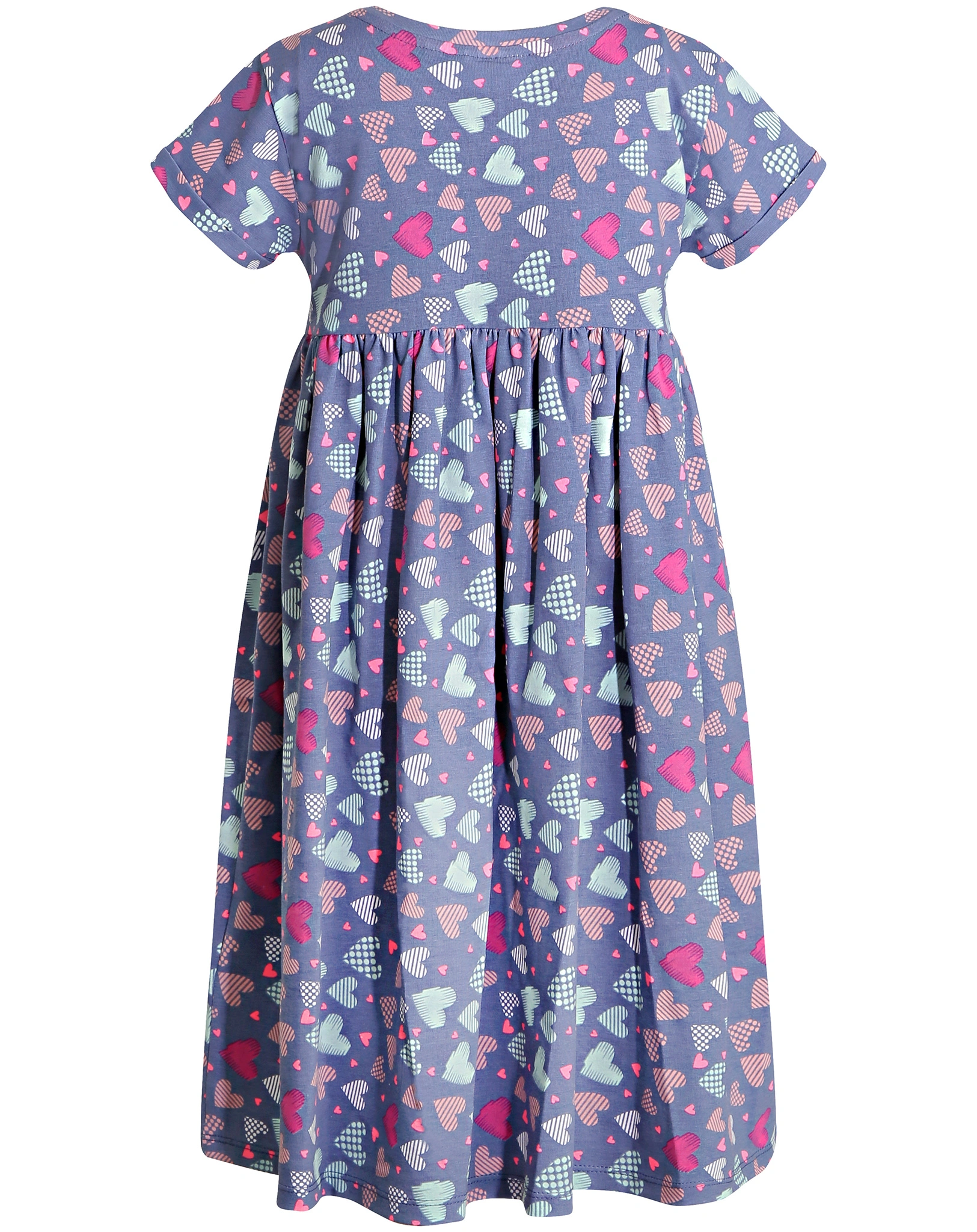 Kurzarm-Kleid HEARTS in jeans blue