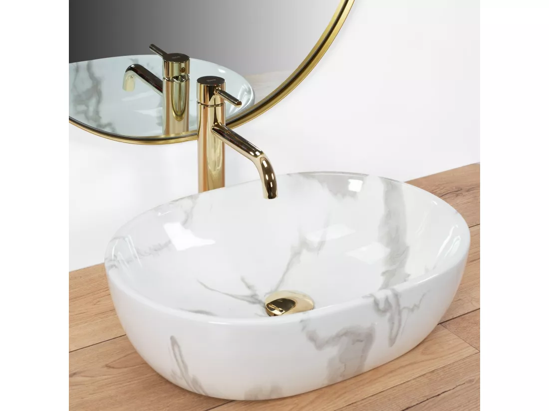 Vasque À Poser Rea Amelia Marmo Shiny White