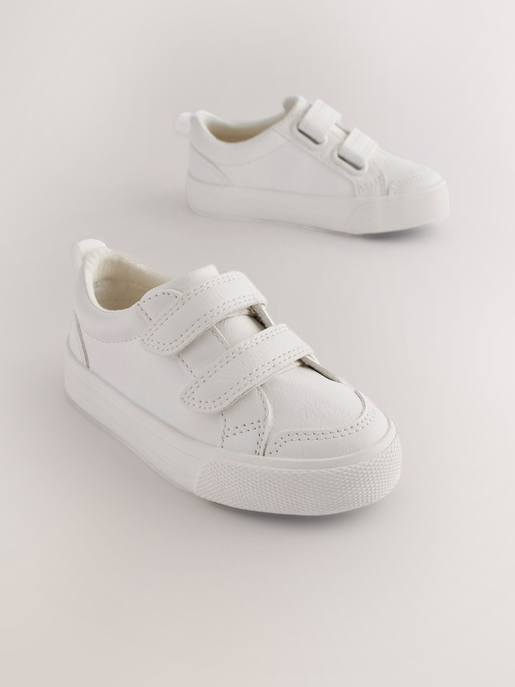 Wit - Sneakers met twee klittenbandjes