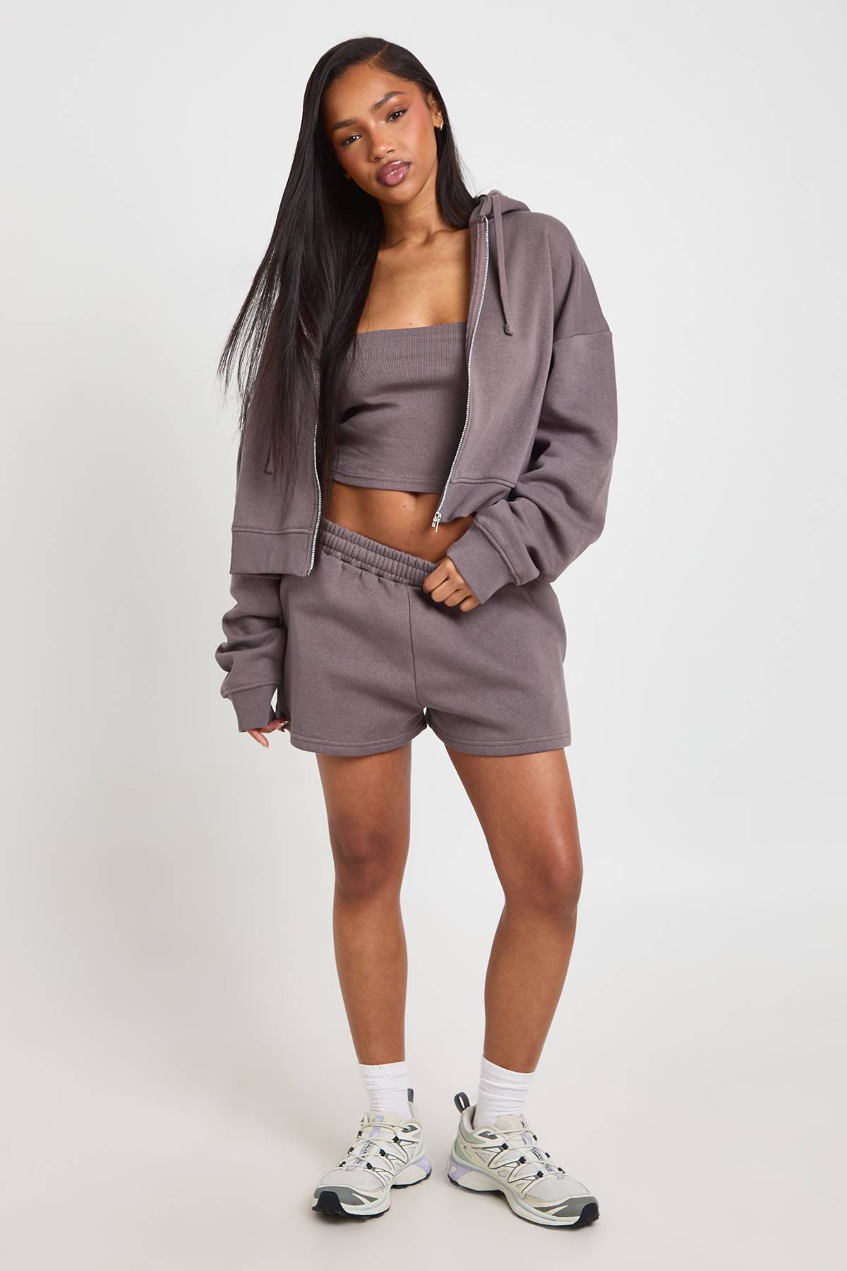 boohoo Ensemble De Survêtement 3 Pièces Bandeau À Casynthétiqueche Et Short