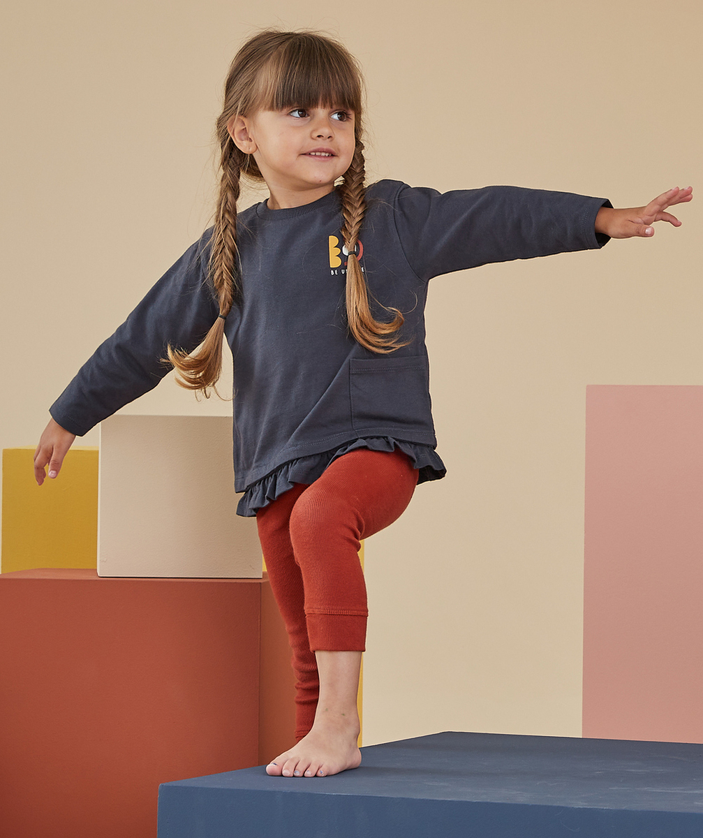 LE T-SHIRT ÉVOLUTIF MANCHES LONGUES BLEU MARINE EN COTON PIMA