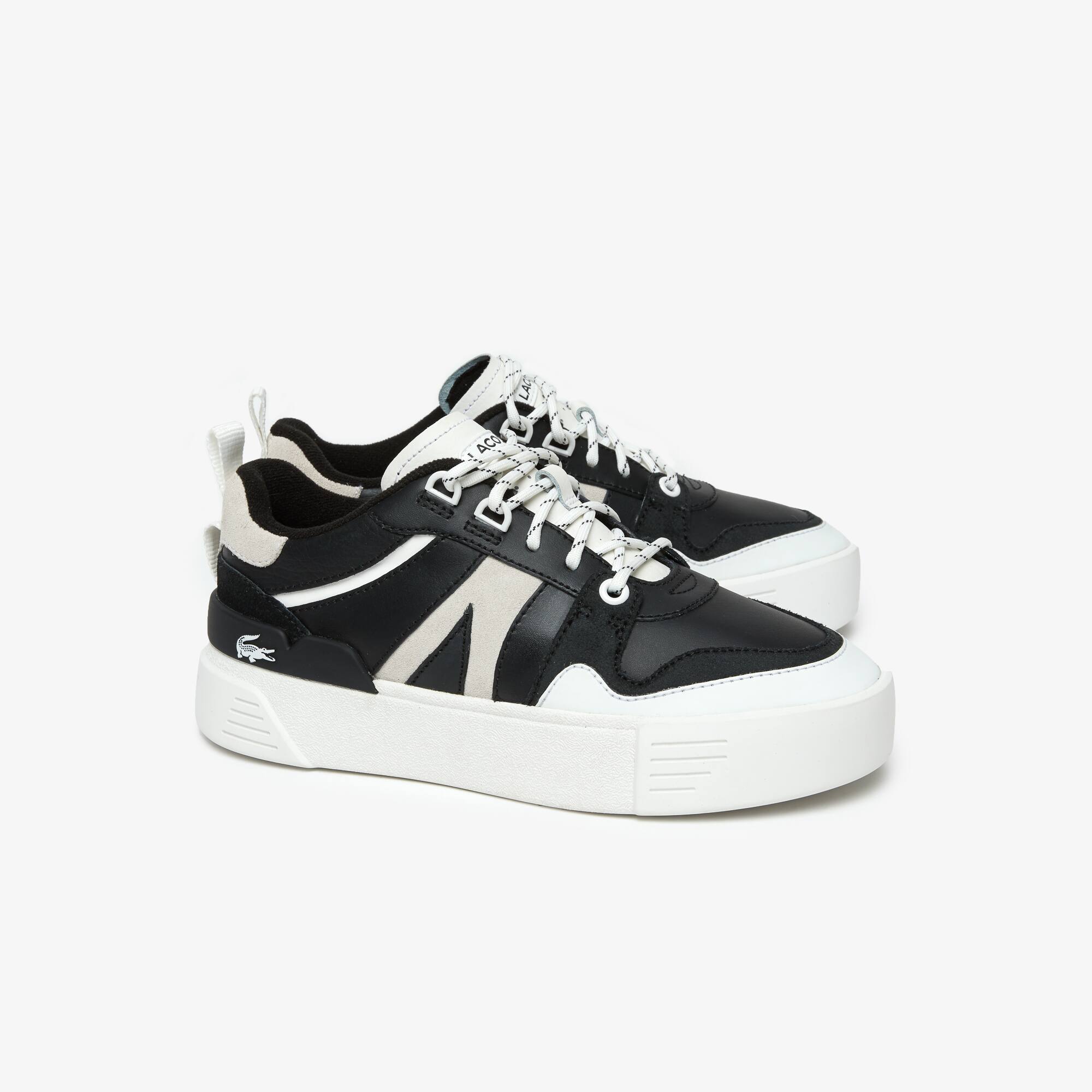 Damen-Sneakers LACOSTE L002 aus Leder mit Color-Pop Sneakers - Schwarz - Lacoste - Damen