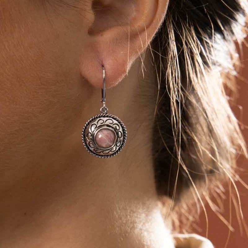 Boucles d'oreilles argent massif et pierre naturelle