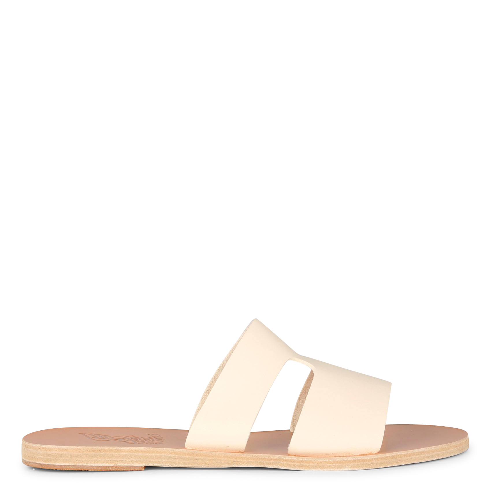APTEROS - Sandales plates en cuir| Blanc