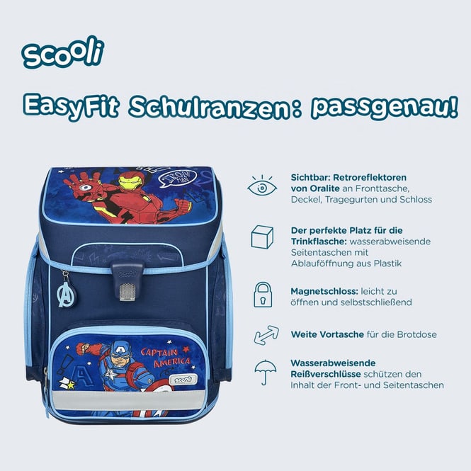 Avengers - Scooli - Schulranzen - EasyFit - 5-teilig
