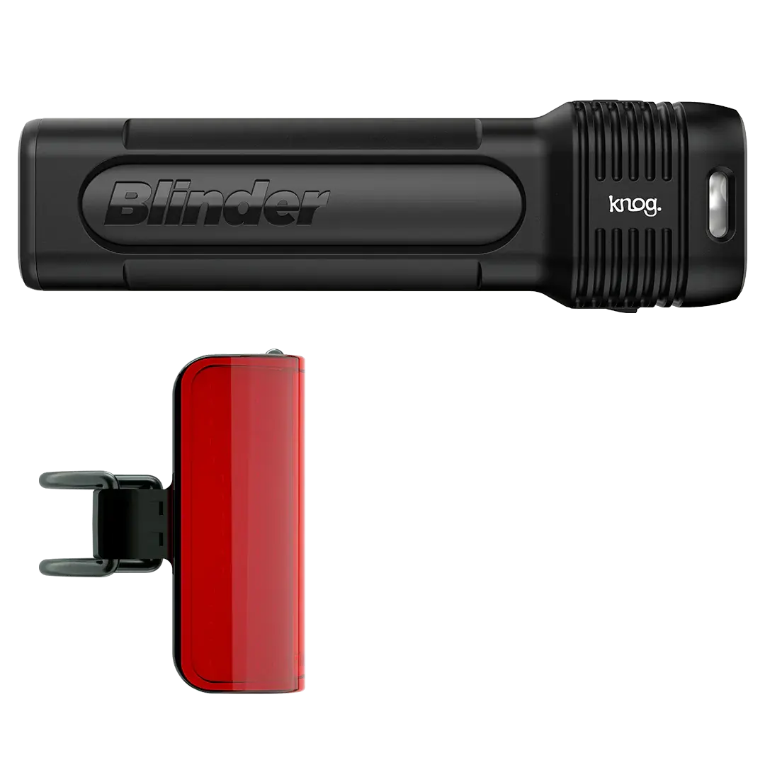 Knog Blinder Pro 1300 + CobberMid Rear Twinpack Verlichtingsset Zwart
