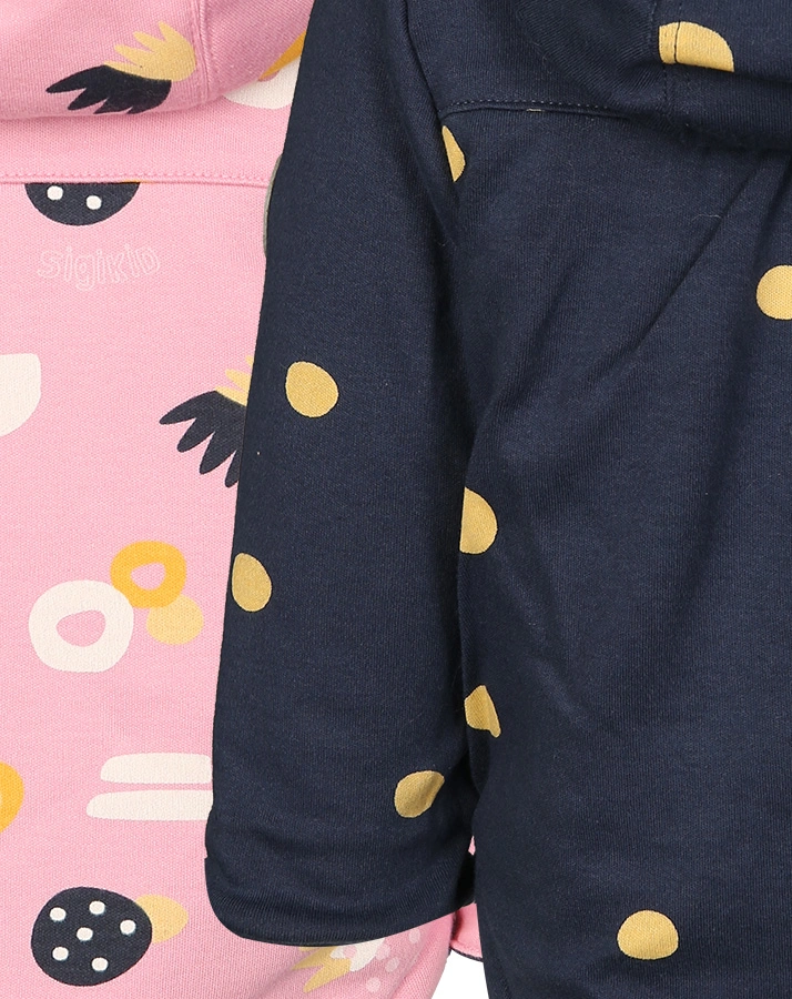 Wende-Kapuzenjacke FUNKY DOTS in rosa/blau