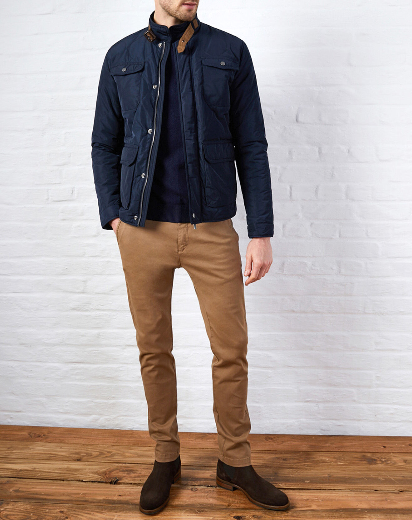 Cyrillus Blouson matelassé déperlant bleu foncé