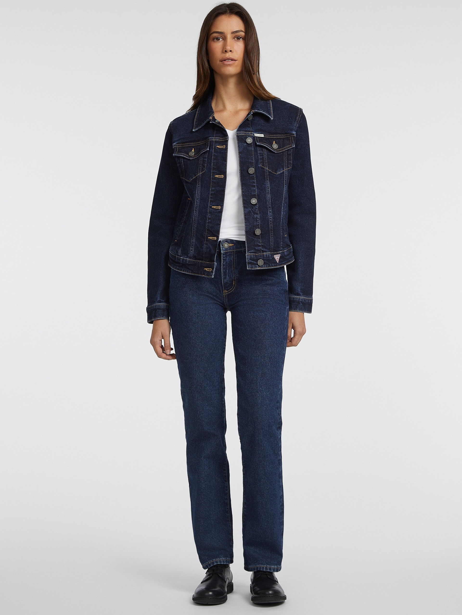Jaqueta jeans slim estilo trucker