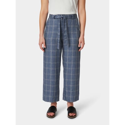Damenhose kariert, Hellblau