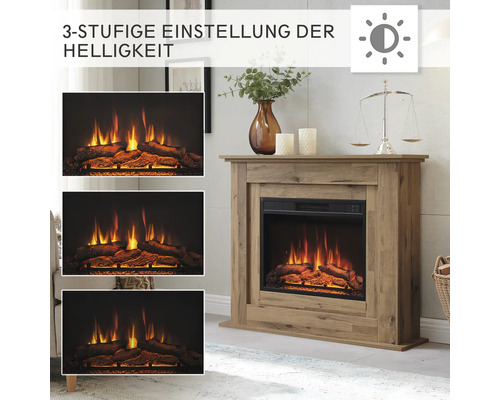 Elektrische haard Balderia Finn 100x82 cm donker eiken 2000 watt met afstandsbediening