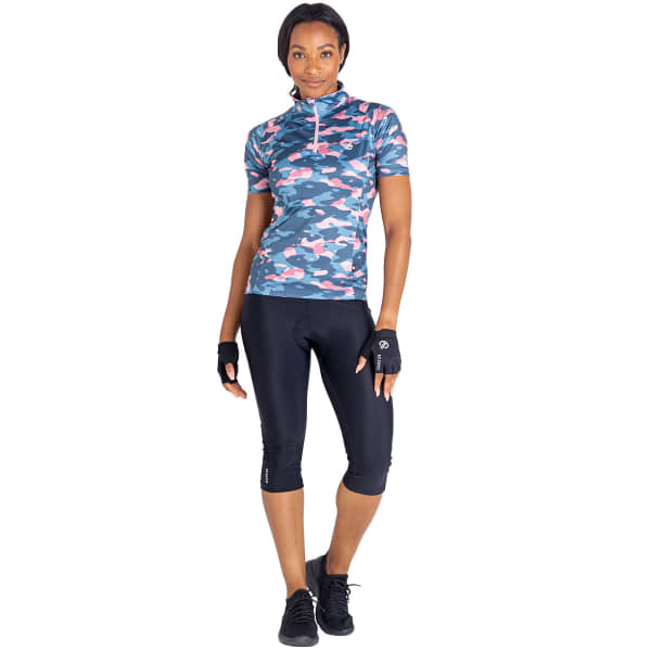 Cuissard vélo DARE 2B WORLDLY CAPRI W BLACK POWDER PINK CAMO