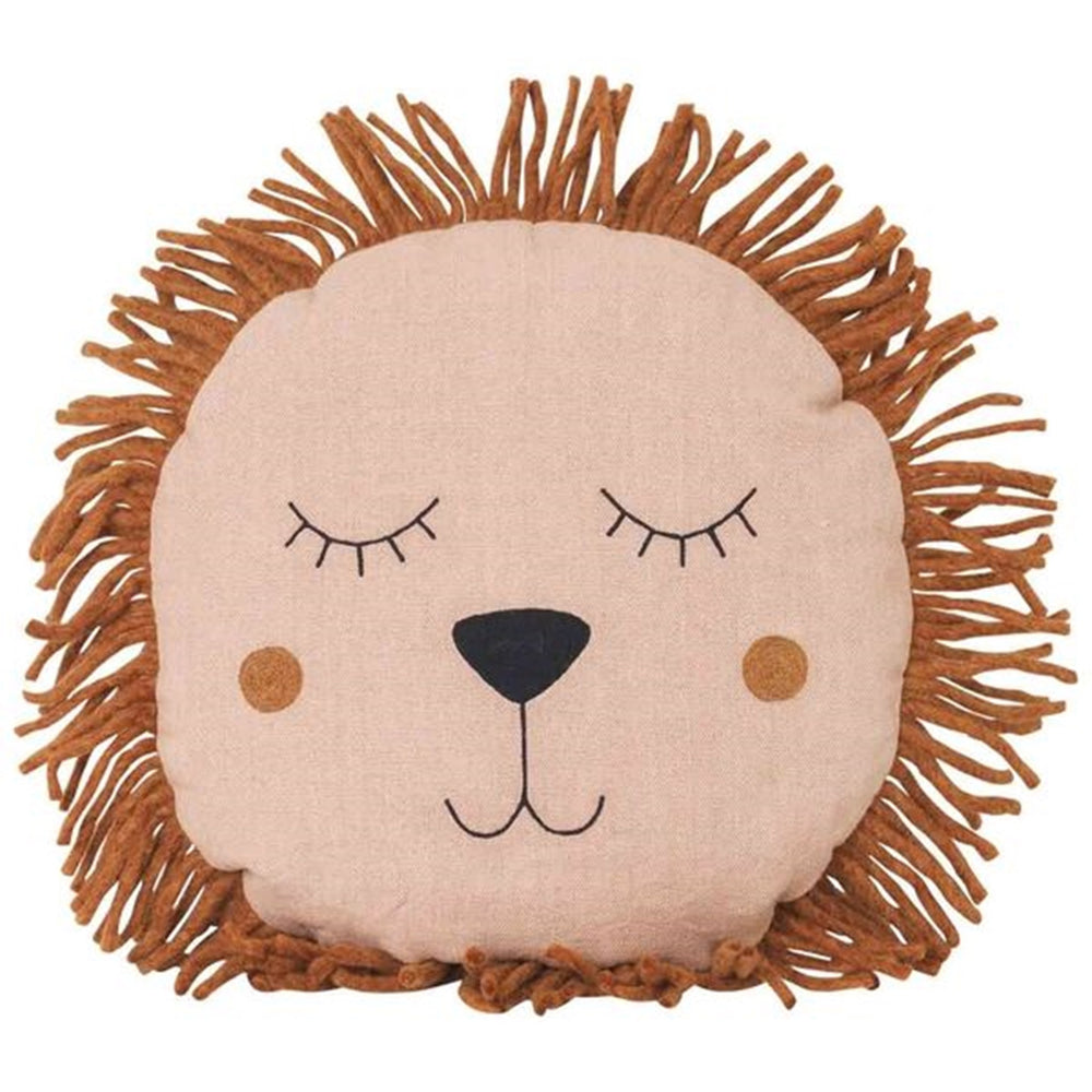 Safari Lion Cushion Dusty Rose - Ferm Living | Luksusbaby