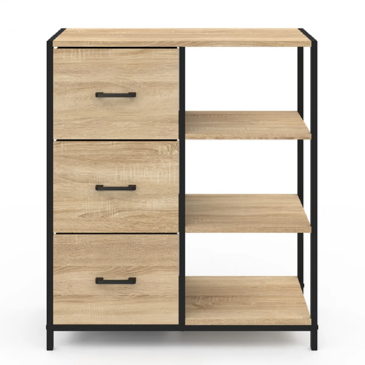 Idmarket Market Buffet UTAH 3 tiroirs 70 cm