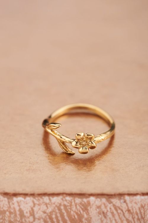 Birth Flower ring met bloem