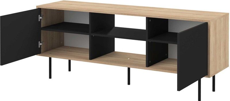 Vibe - Tv-meubel - Eik/Zwart - Spaanplaat - 150cm
