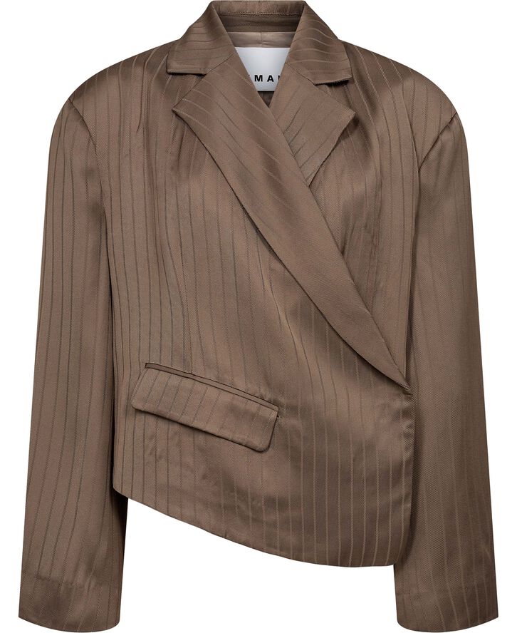 REMAIN Asymmetric Blazer Timber wolf