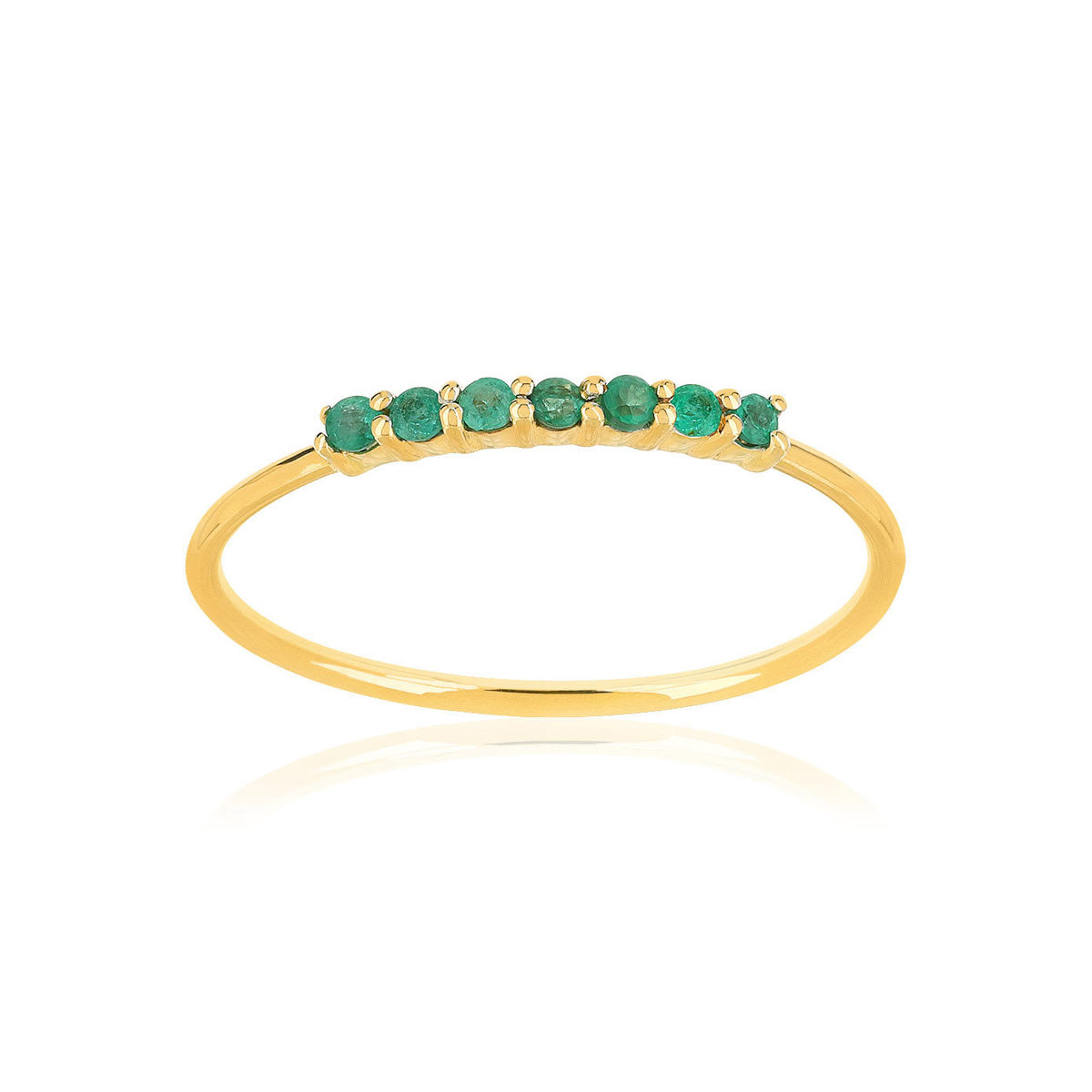 Bague or jaune 375 émeraudes