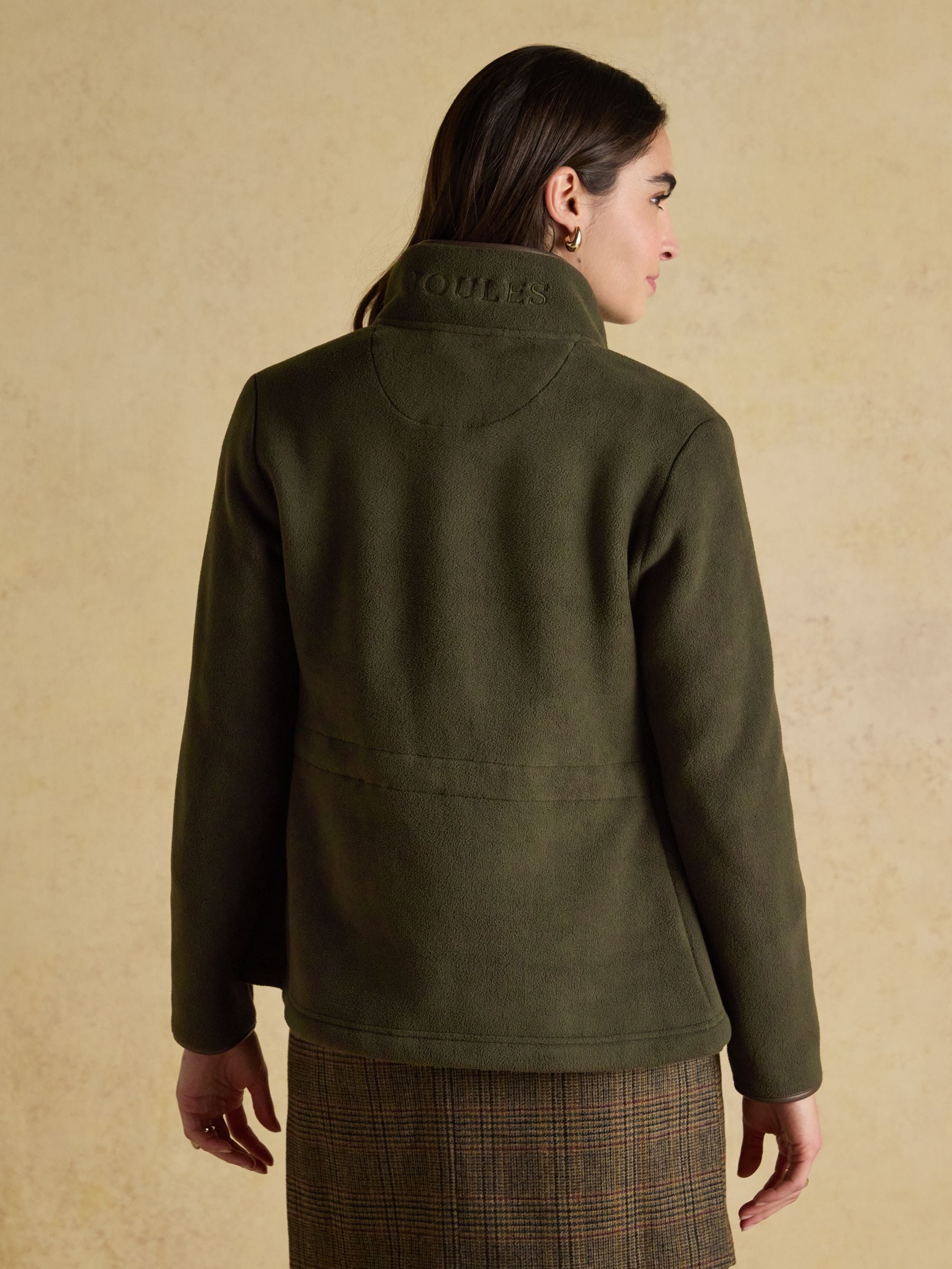 Groen - Heritage fleece met doorlopende rits
