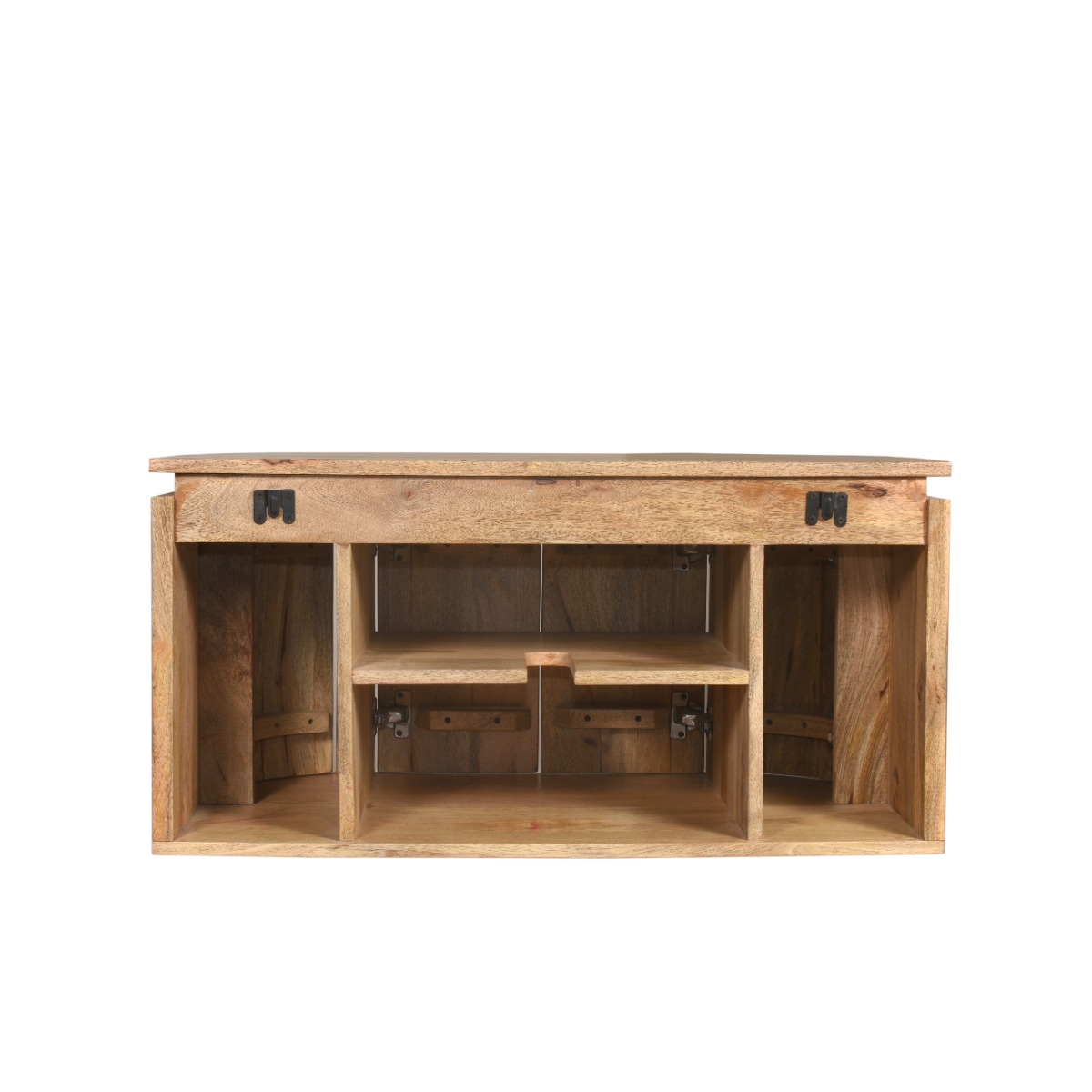 SCHADEMODEL: Livli Estrela badmeubel met ribbelfront 90cm mangohout zonder waskom