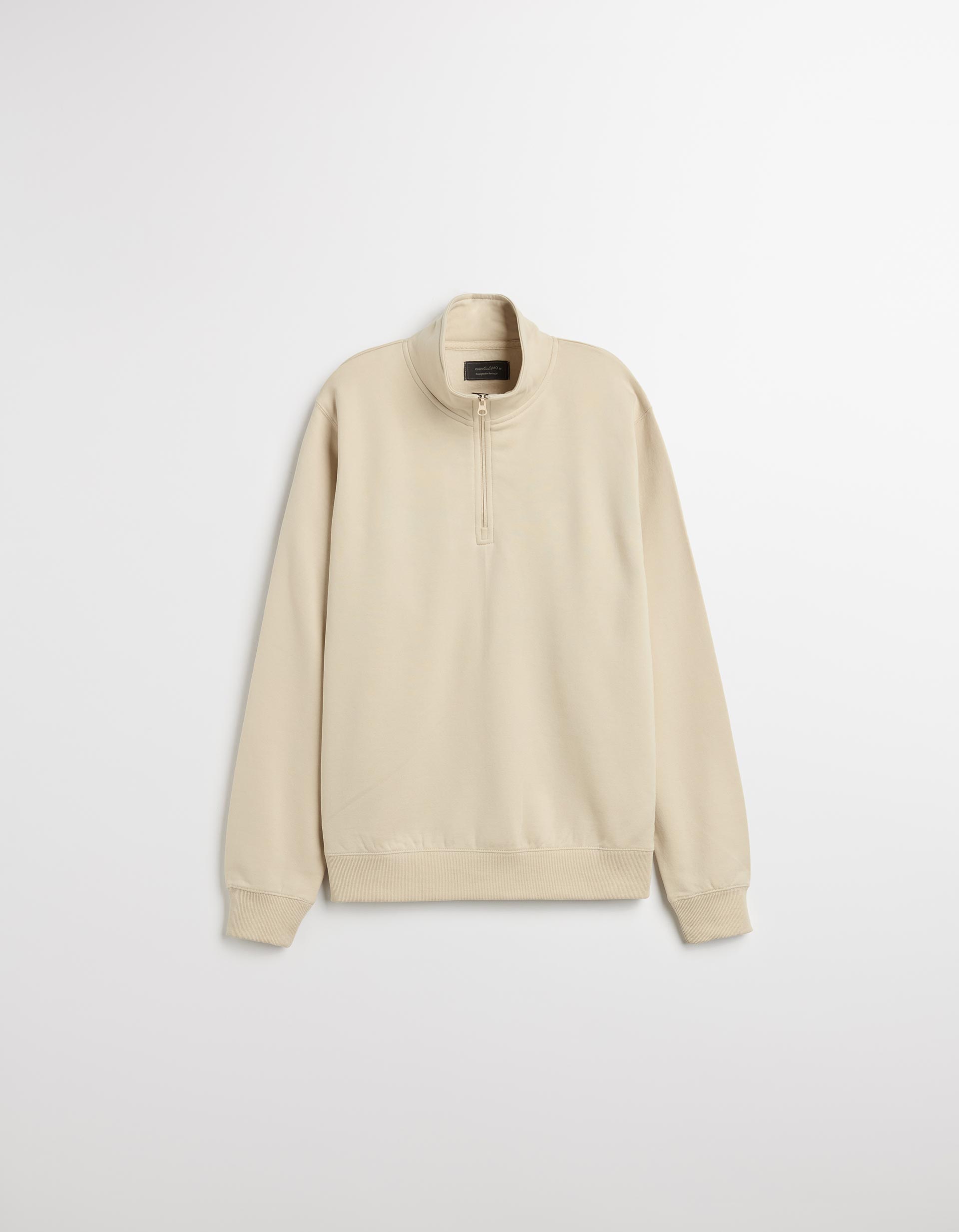 Sweatshirt com Fecho, Homem, Bege Claro