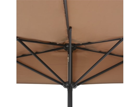 VIDAXL - Parasol de balcon avec mât en aluminium taupe 300x150 cm dem...