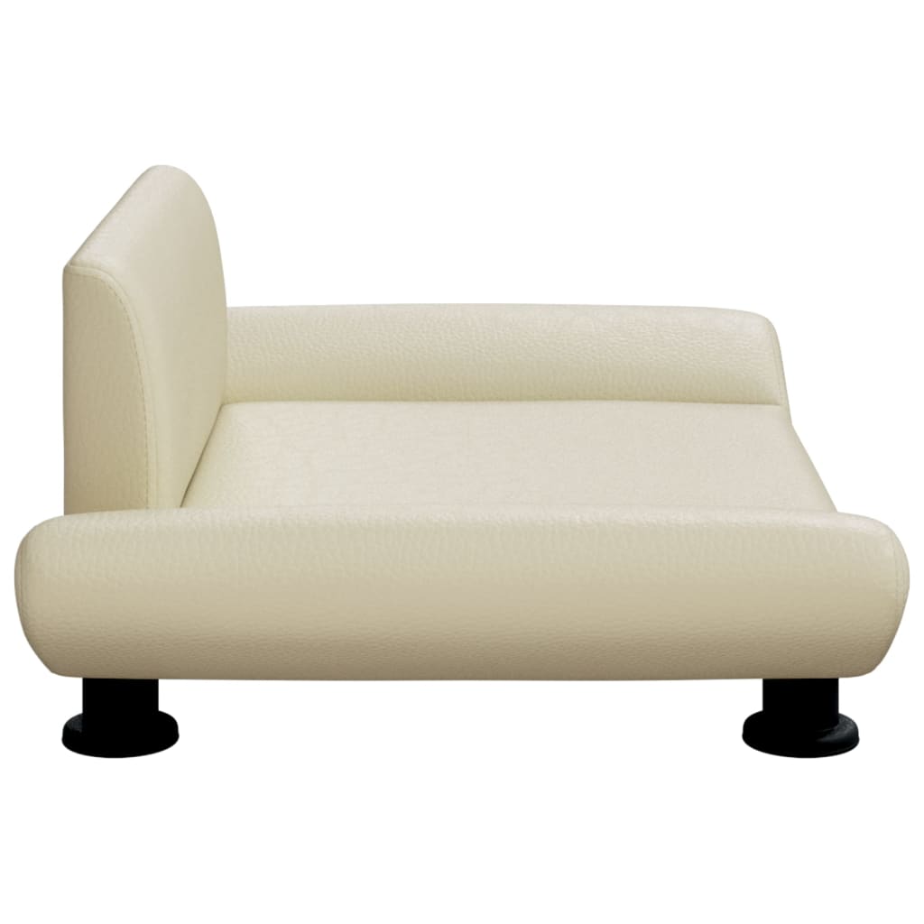 Cama para cães em couro sintético creme vidaXL, 70x45x28 cm