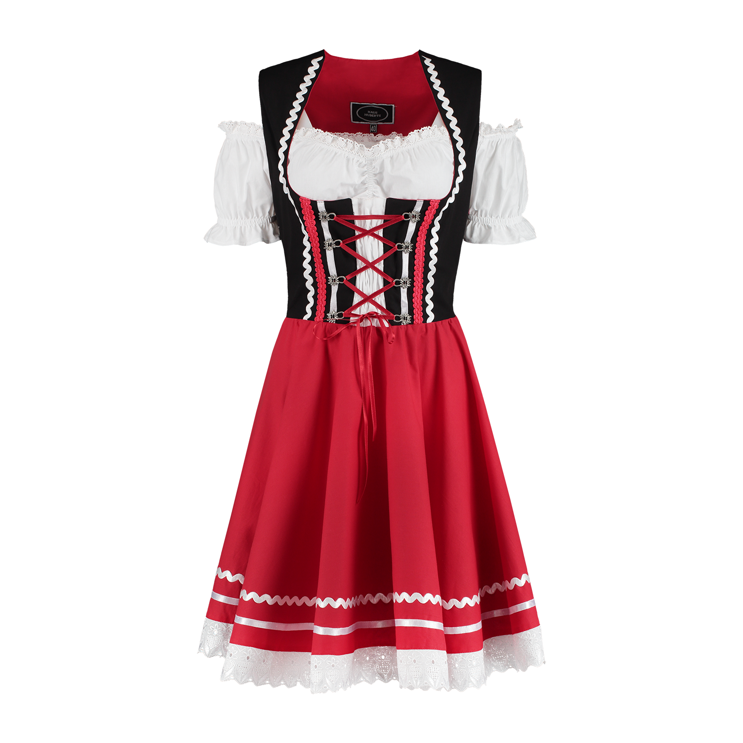 Oktoberfest Dirndl Jurk Oktoberfest Rood Wit Dames 2 Delig