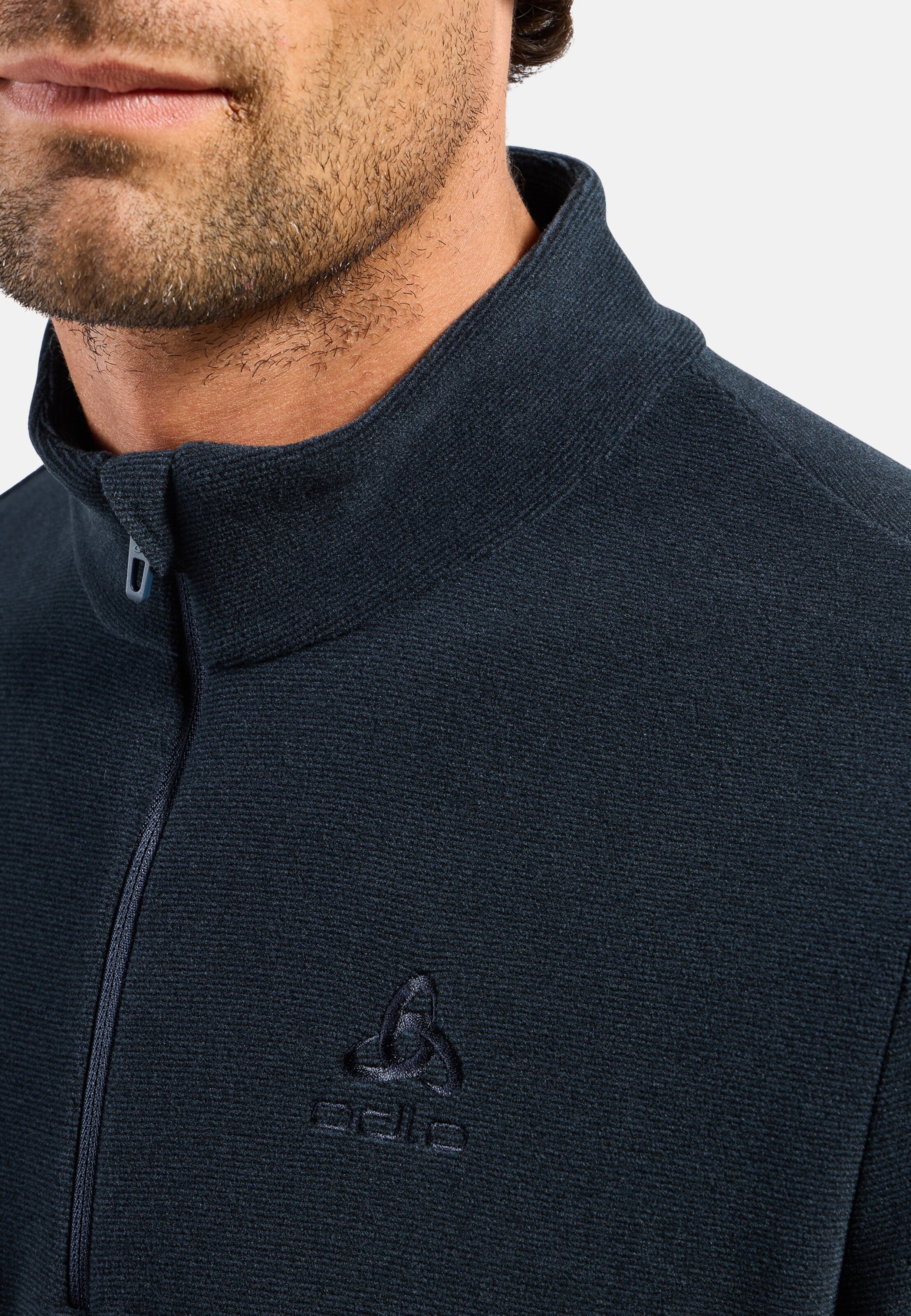 Herren Roy Mid Layer mit Halbreißverschluss in dark sapphire - black - stripes