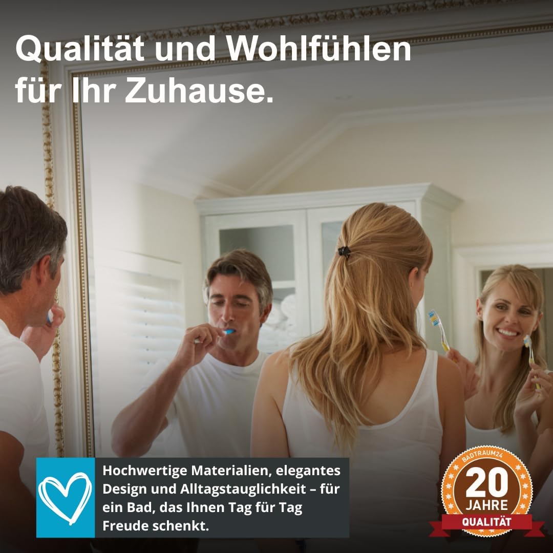 Aqua Bagno 60 cm Keramik Waschbecken Bad – modernes Aufsatzwaschbecken fürs Badezimmer, rechteckiger Waschtisch mit dünnem Rand zur Wandmontage, pflegeleichte Oberfläche, platzsparendes Eckwaschbecken