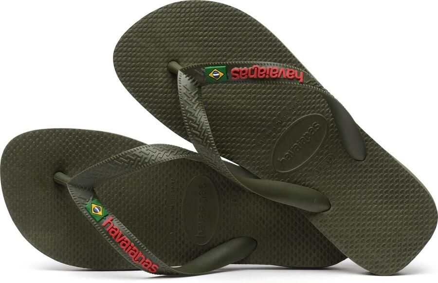 Havaianas Groene Teenslippers Brasil Logo Kids