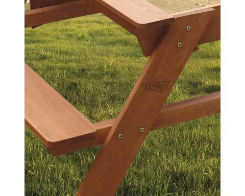 Kinderpicknicktafel Dave, hout, bruin