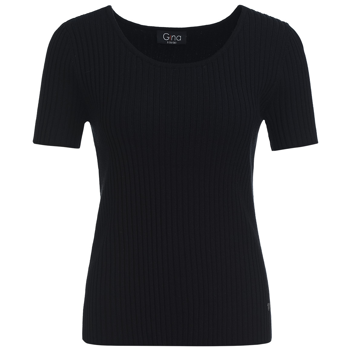 Gina Damen T-Shirt mit Rundhalsausschnitt schwarz