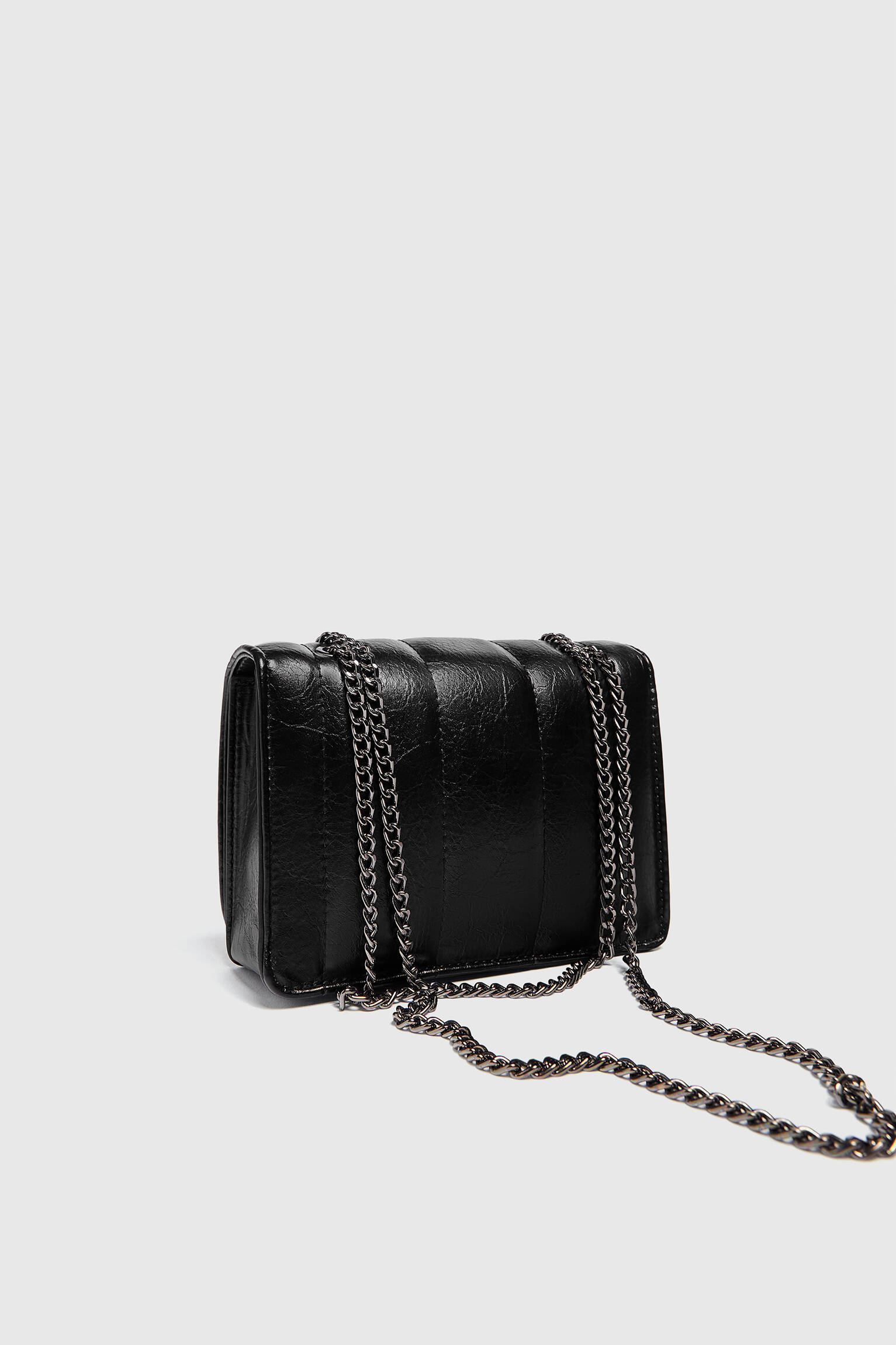 Bolsa de ombro com alça dupla - Preta