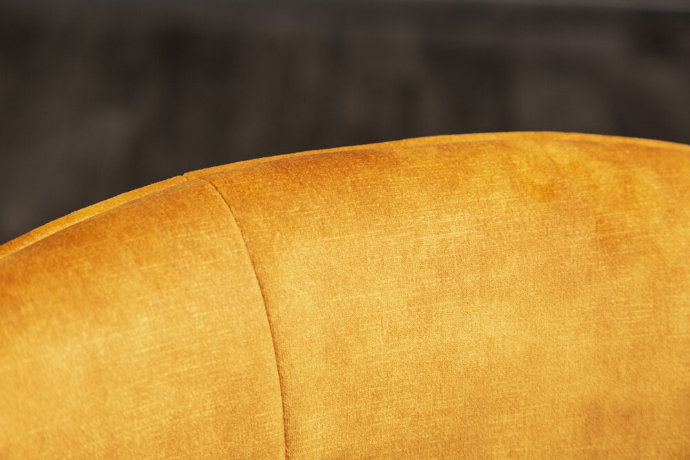 riess-ambiente Stuhl EUPHORIA - drehbar senfgelb Samt Armlehne Metallgestell schwarz Esszimmer