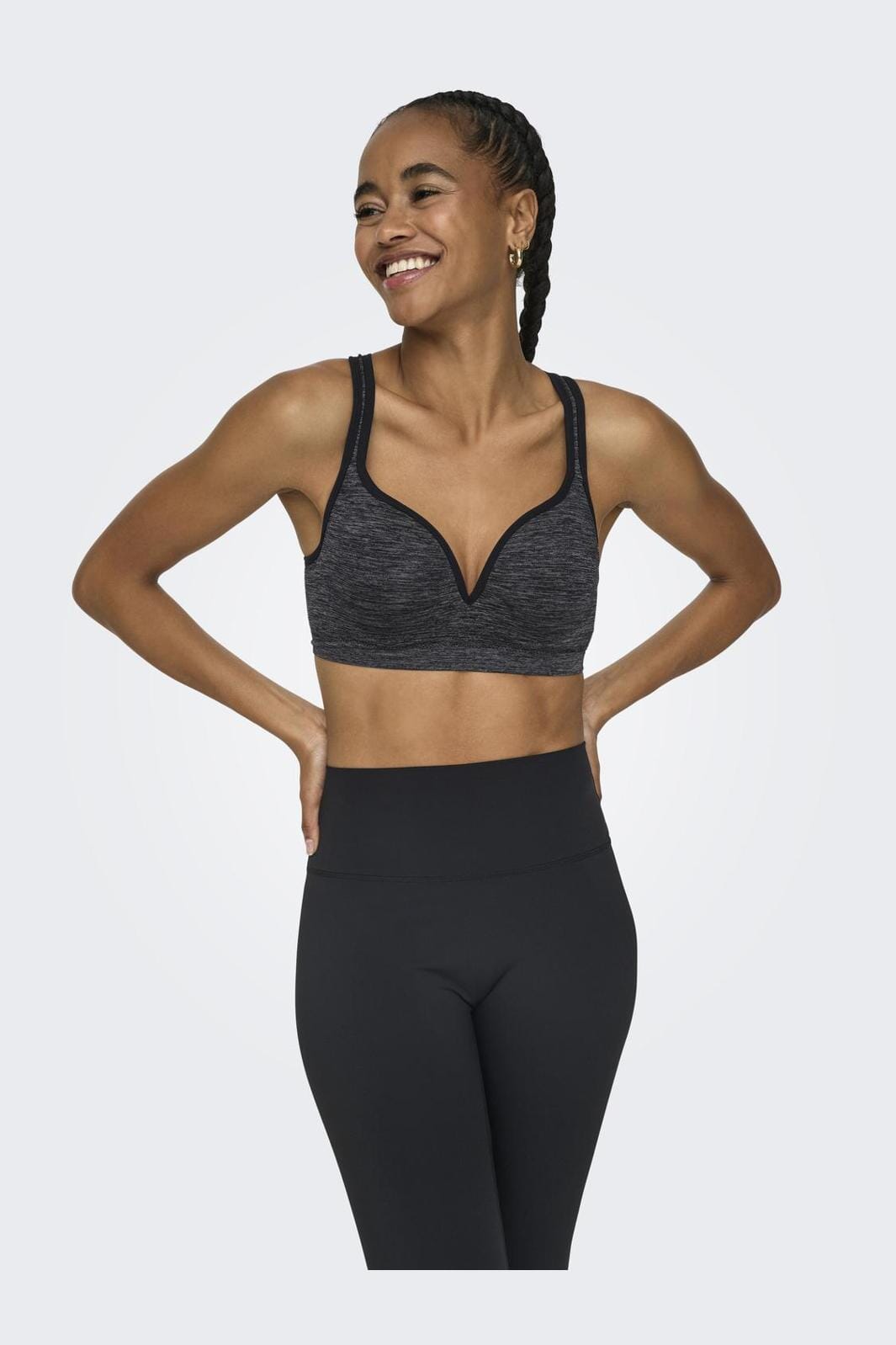 Only Onpmartine-2 Seam Bra m bra 2462164 black melange