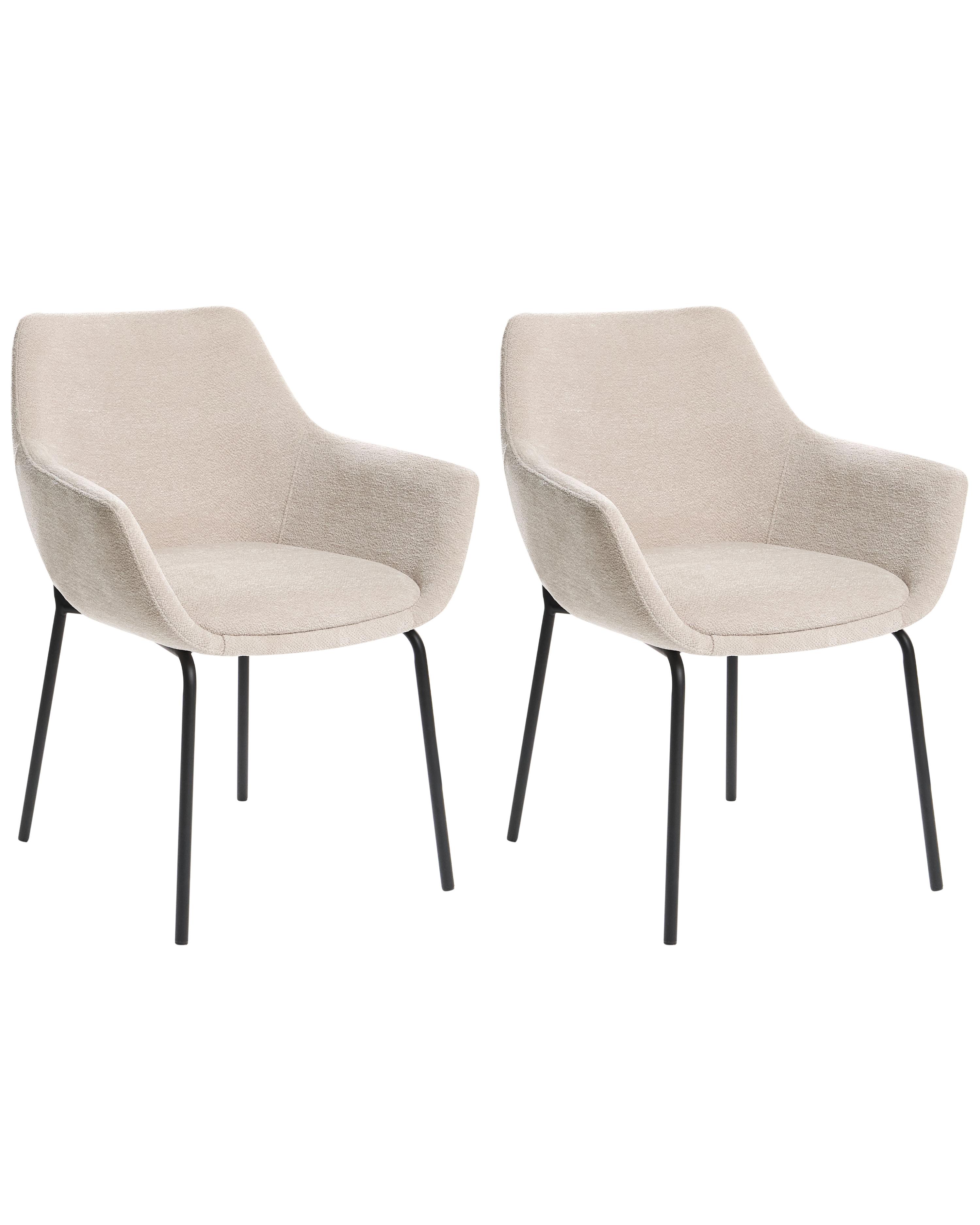 Set van 2 eetkamerstoelen BOWDON Chenille Lichtbeige