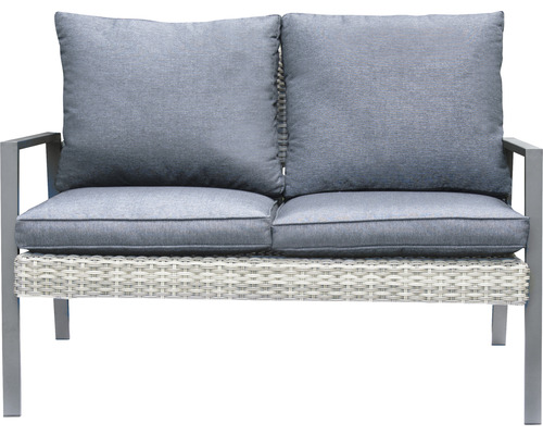 Garden Place polyrattan tuinmeubelset, 4-zits, 4-delig, inclusief tafel (90 x 50 x 43,5 cm) en kussens, antracietbruin