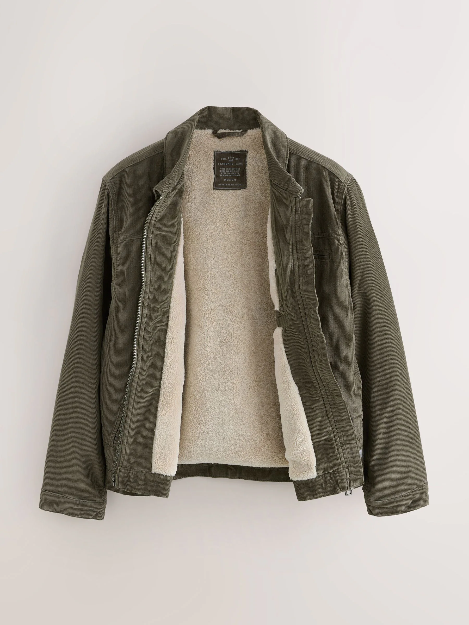 Paddenstoelbruin - Corduroy Borg Lined Jacket