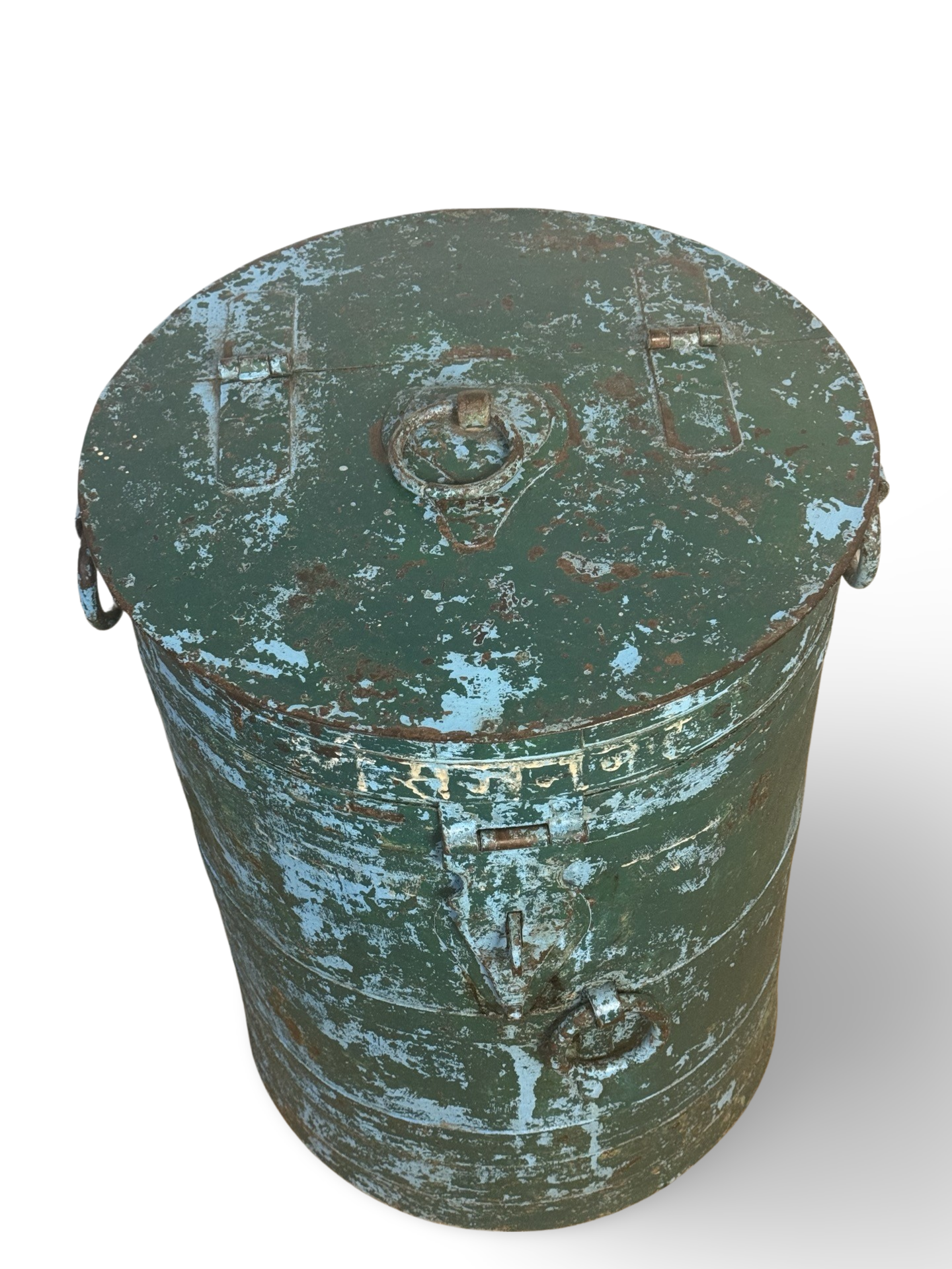 Ton ijzer blauw/groen uniek.