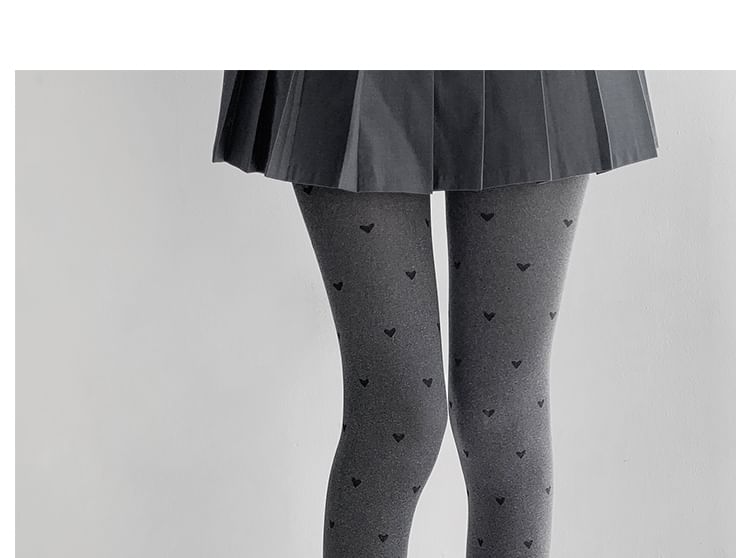 Shira - Warme panty met hartpatroon